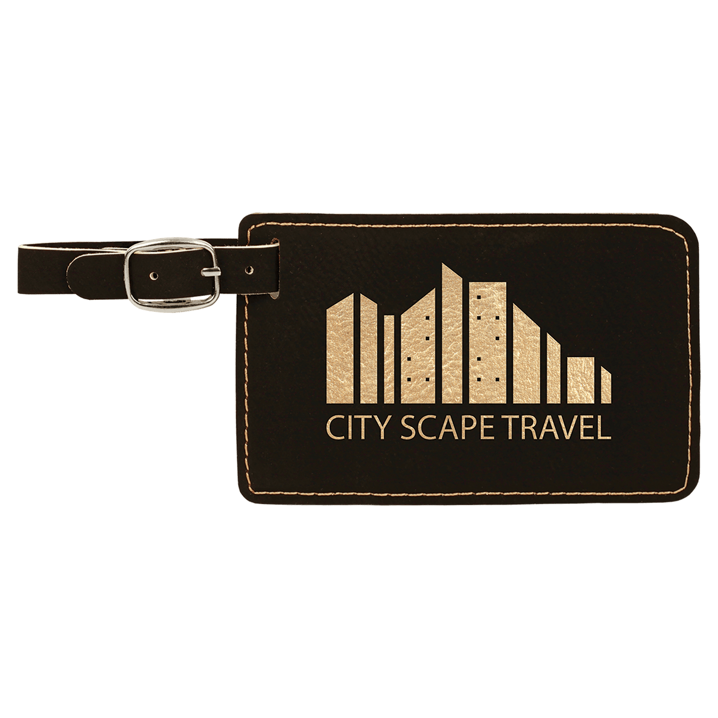 4 1/4 x 2 3/4" Laserable Leatherette Luggage Tag