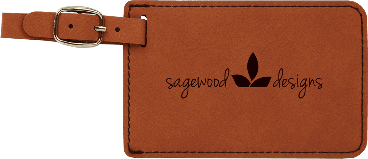 4 1/4 x 2 3/4" Laserable Leatherette Luggage Tag
