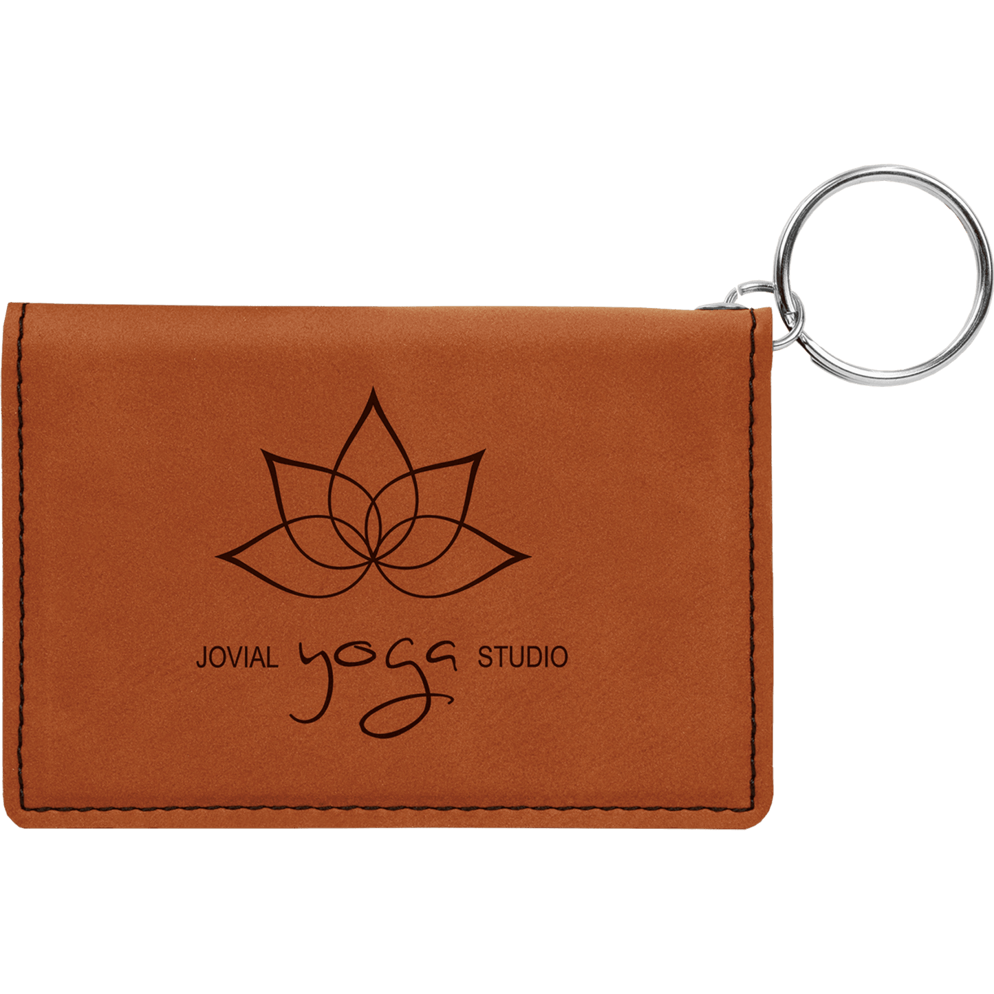 4 1/4 x 3" Laserable Leatherette Keychain ID Holder