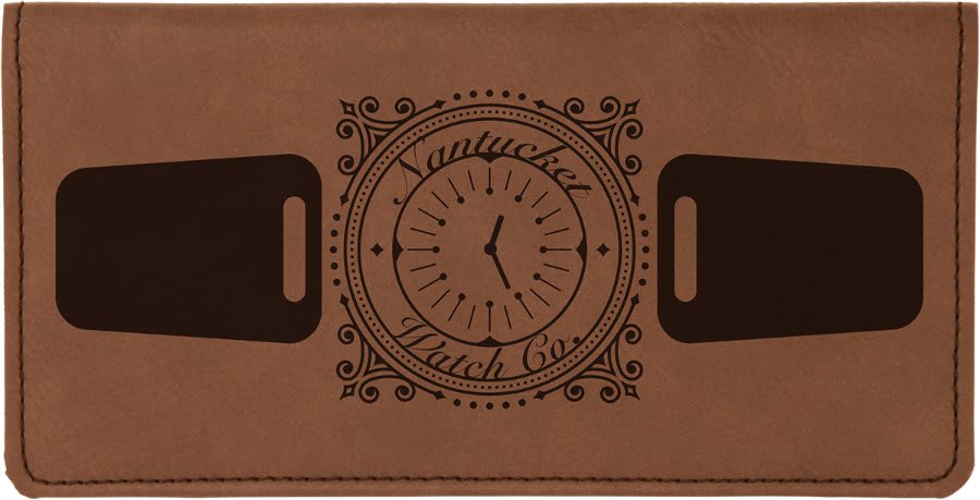 6 3/4 x 3 1/2" Laserable Leatherette Checkbook Cover