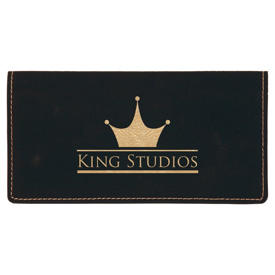 6 3/4 x 3 1/2" Laserable Leatherette Checkbook Cover