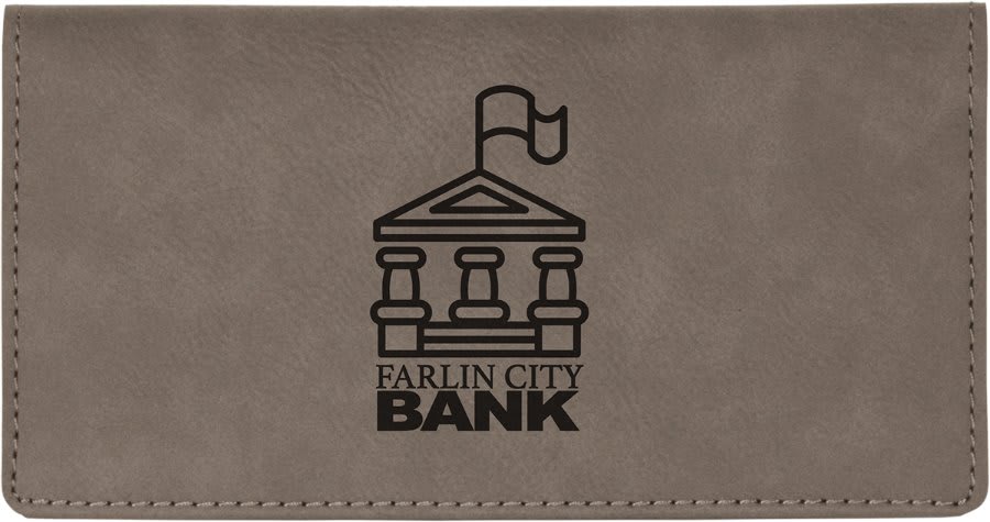 6 3/4 x 3 1/2" Laserable Leatherette Checkbook Cover