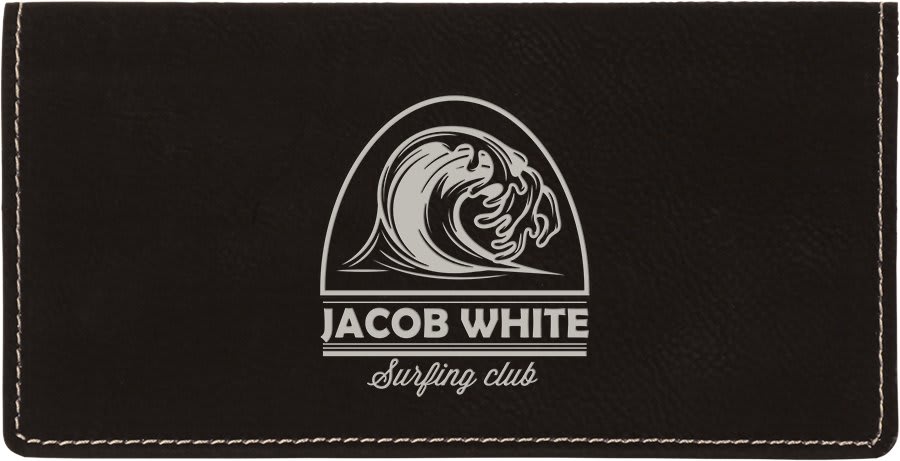 6 3/4 x 3 1/2" Laserable Leatherette Checkbook Cover