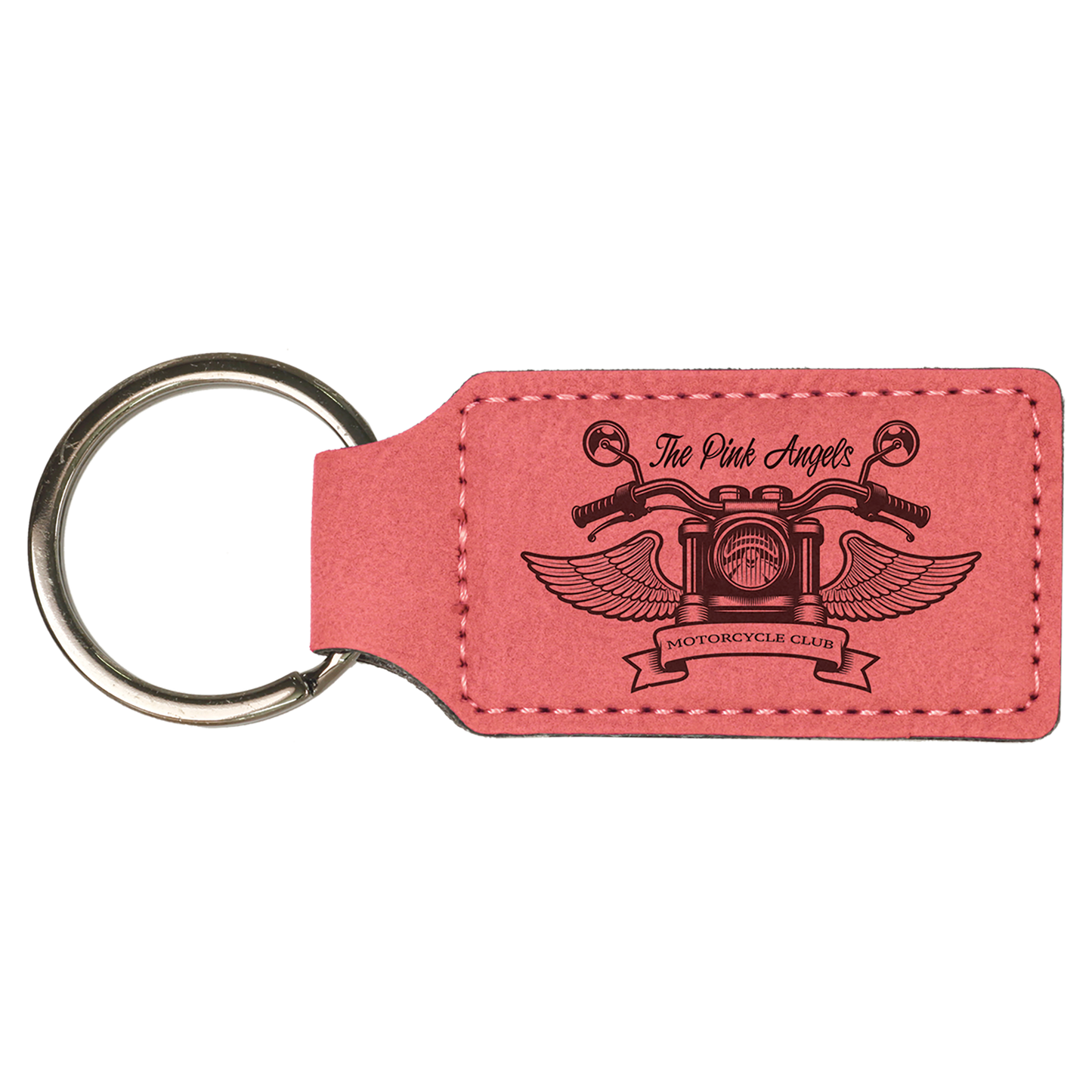 2 3/4" x 1 1/4" Leatherette Rectangle Keychain