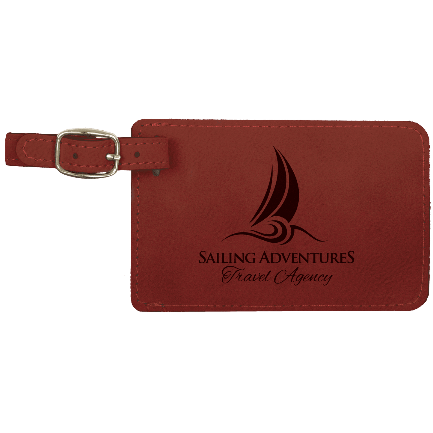 4 1/4 x 2 3/4" Laserable Leatherette Luggage Tag
