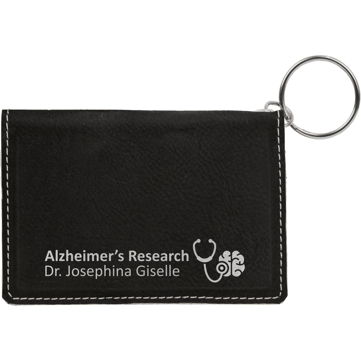 4 1/4 x 3" Laserable Leatherette Keychain ID Holder