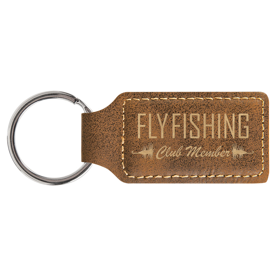 2 3/4" x 1 1/4" Leatherette Rectangle Keychain