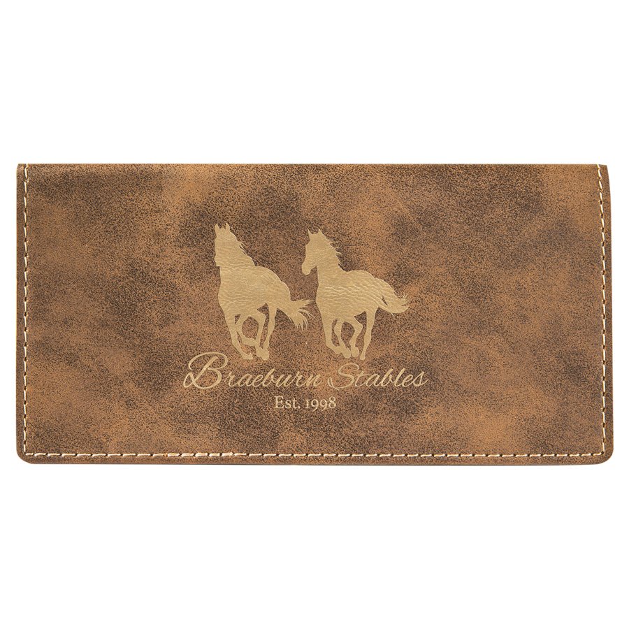 6 3/4 x 3 1/2" Laserable Leatherette Checkbook Cover