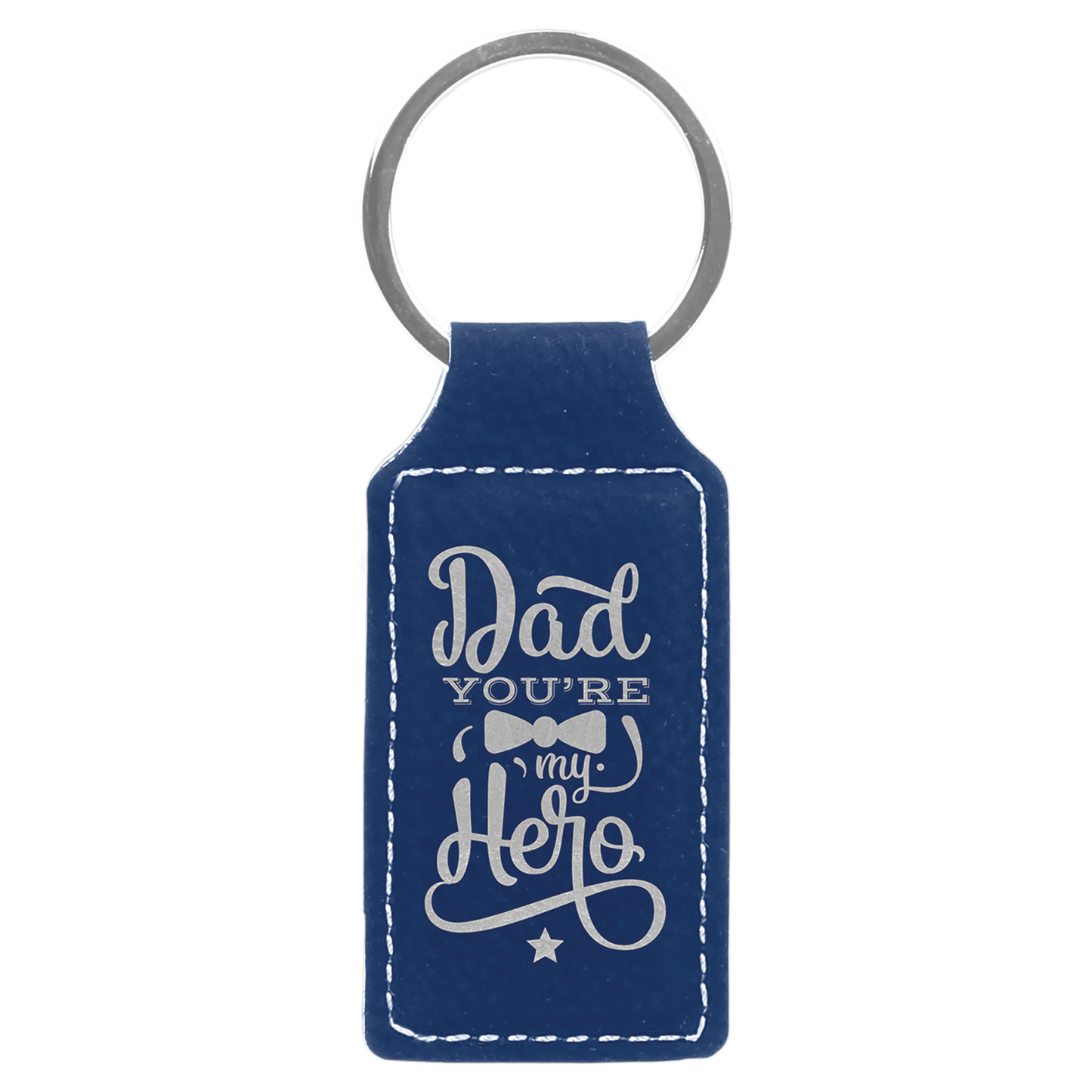 2 3/4" x 1 1/4" Leatherette Rectangle Keychain