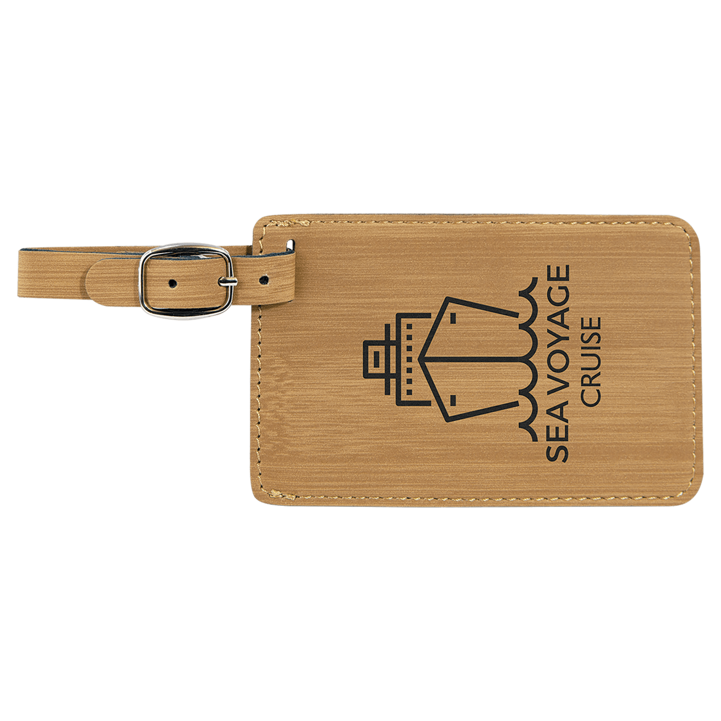 4 1/4 x 2 3/4" Laserable Leatherette Luggage Tag