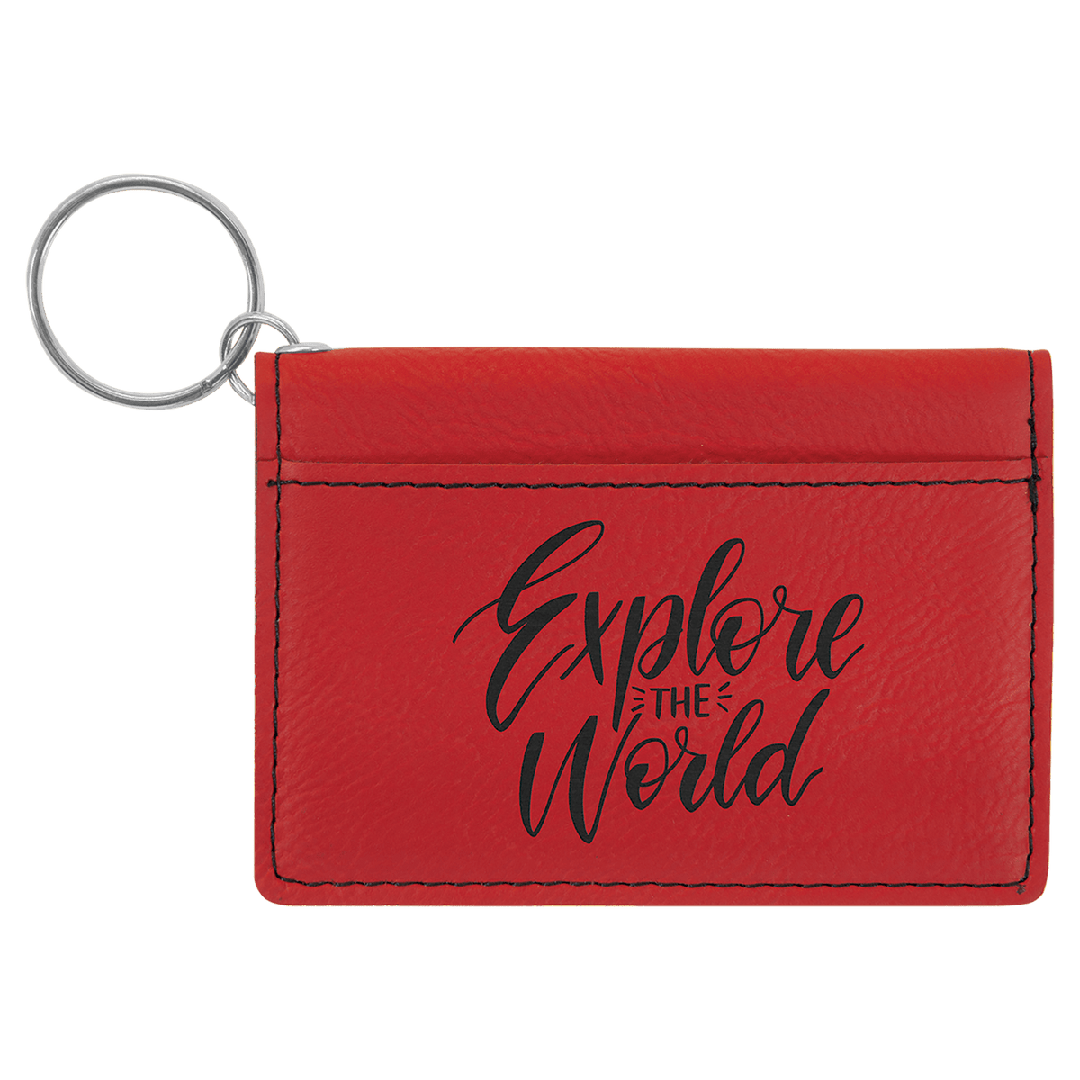 4 1/4 x 3" Laserable Leatherette Keychain ID Holder