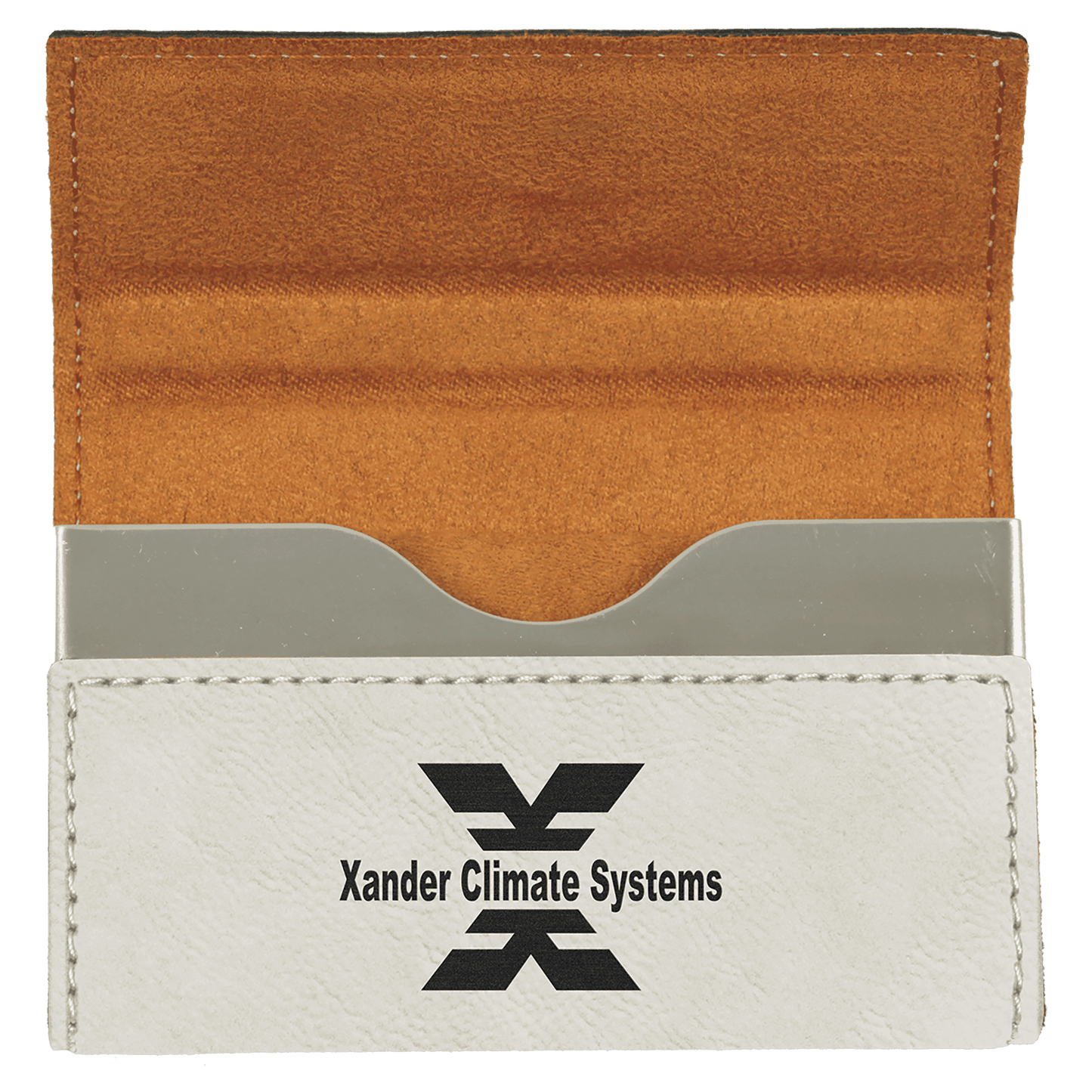 3 3/4 x 2 3/4" Laserable Leatherette Hard Business Card Holder
