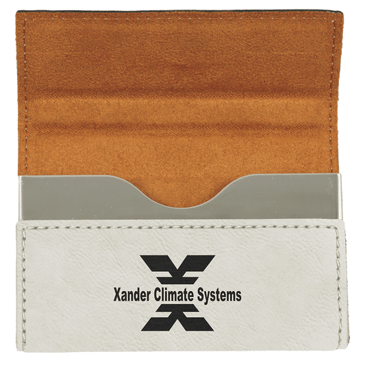 3 3/4 x 2 3/4" Laserable Leatherette Hard Business Card Holder