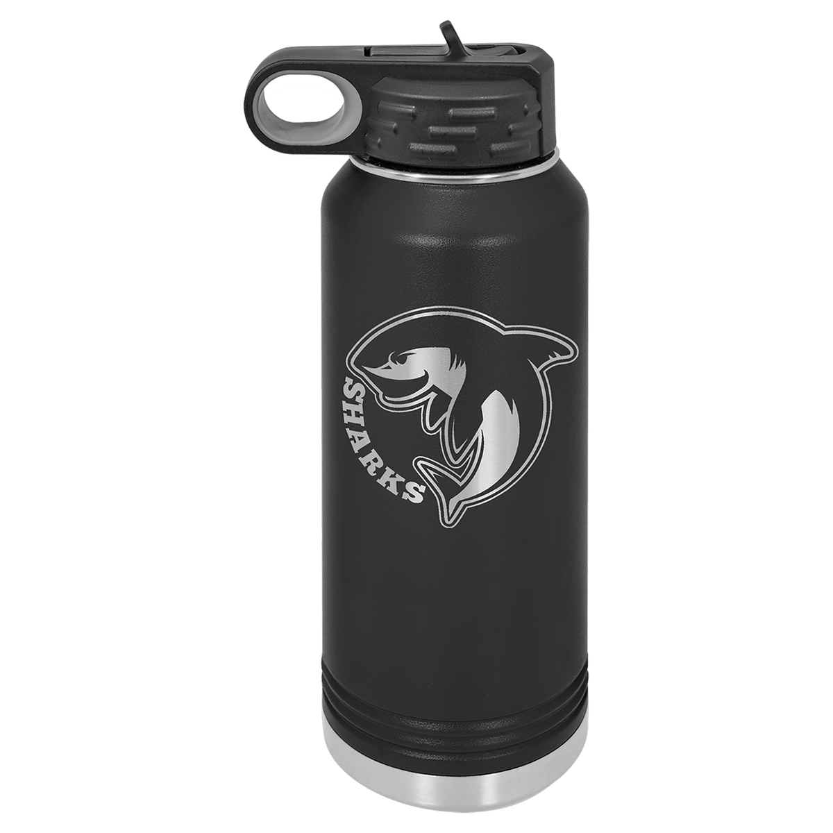 Black 32 oz. Polar Camel Powder Coated Water Bottle 10 5/16"