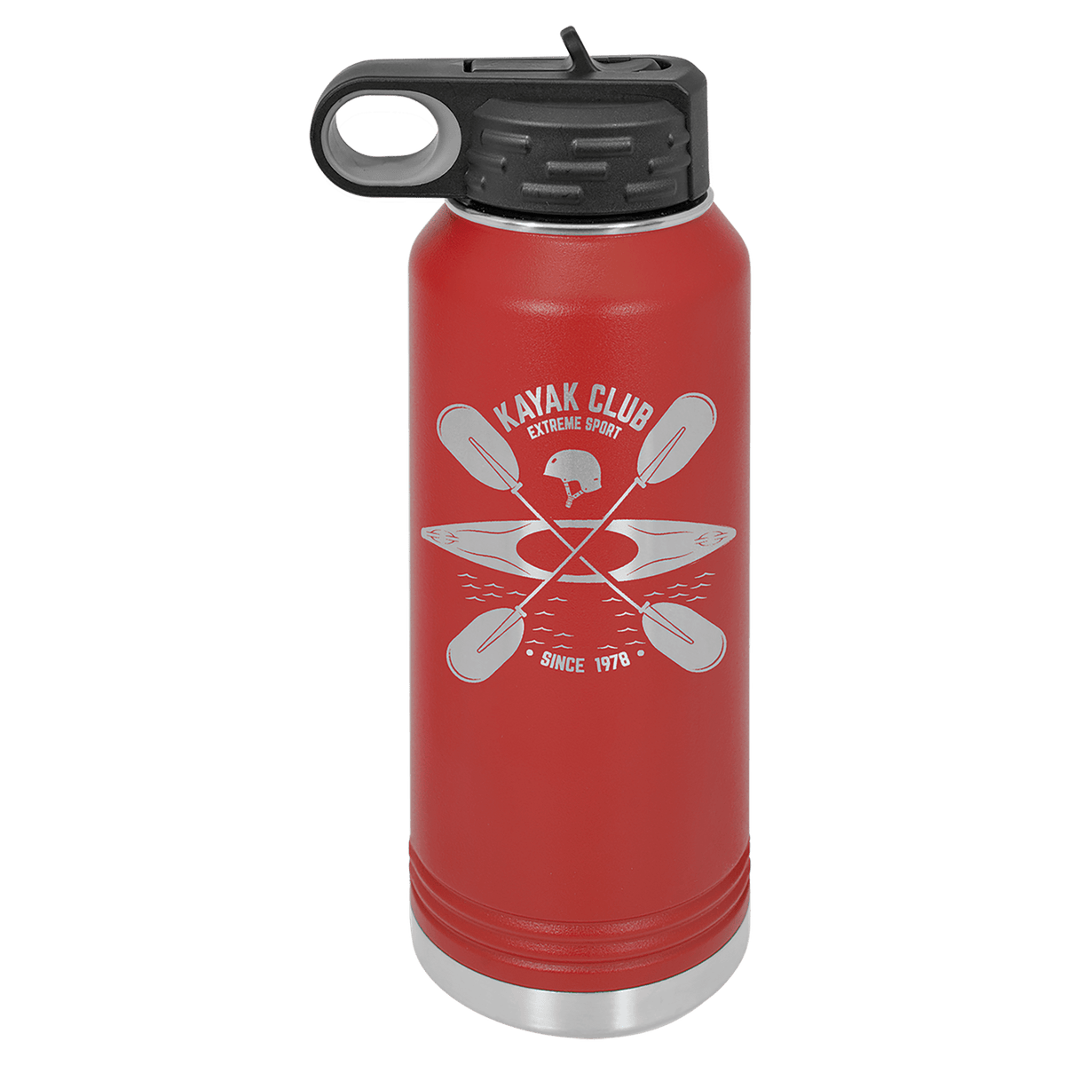 Red 32 oz. Polar Camel Powder Coated Water Bottle 10 5/16"