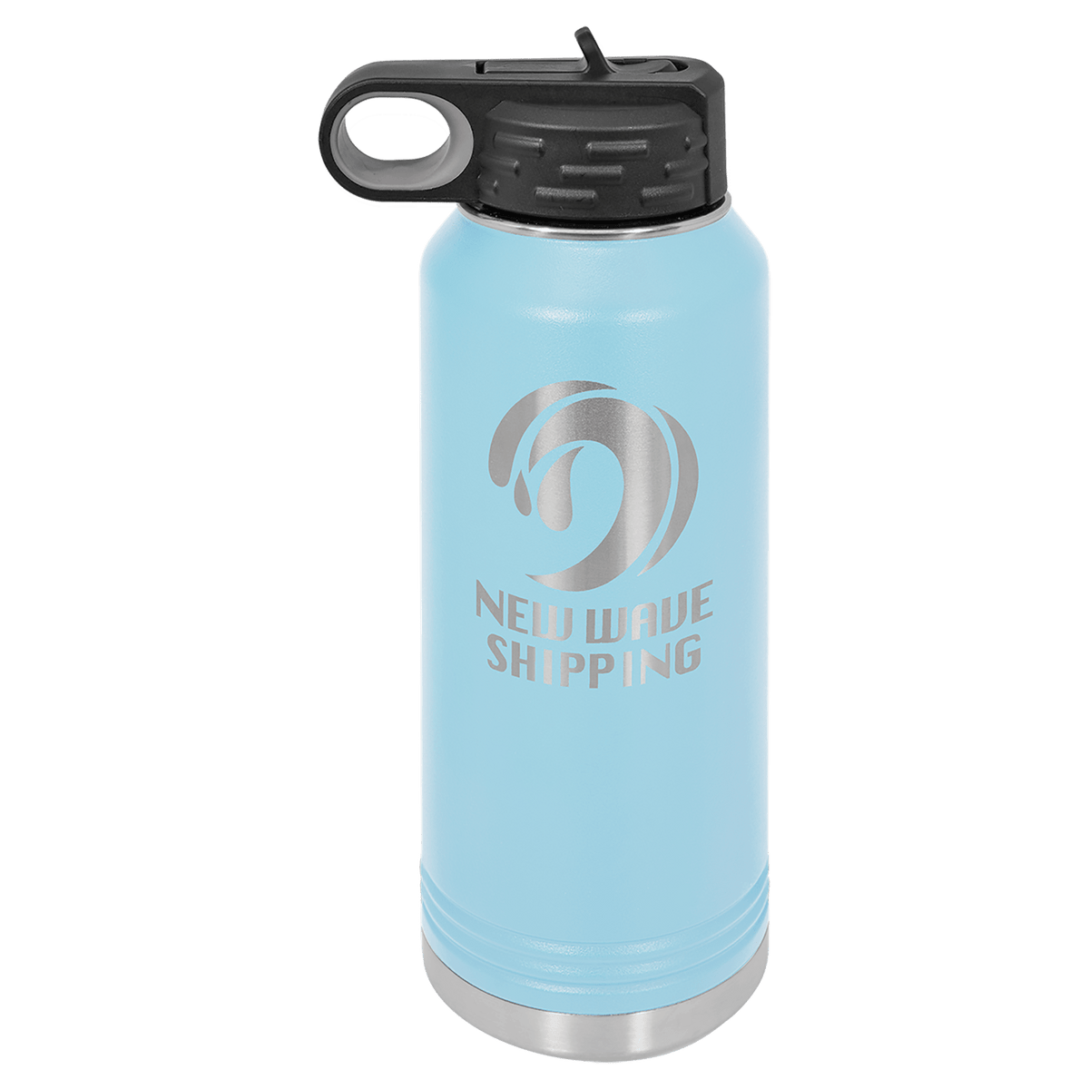 Light Blue 32 oz. Polar Camel Powder Coated Water Bottle 10 5/16"