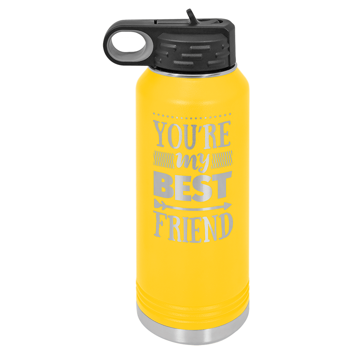 Yellow 32 oz. Polar Camel Powder Coated Water Bottle 10 5/16"