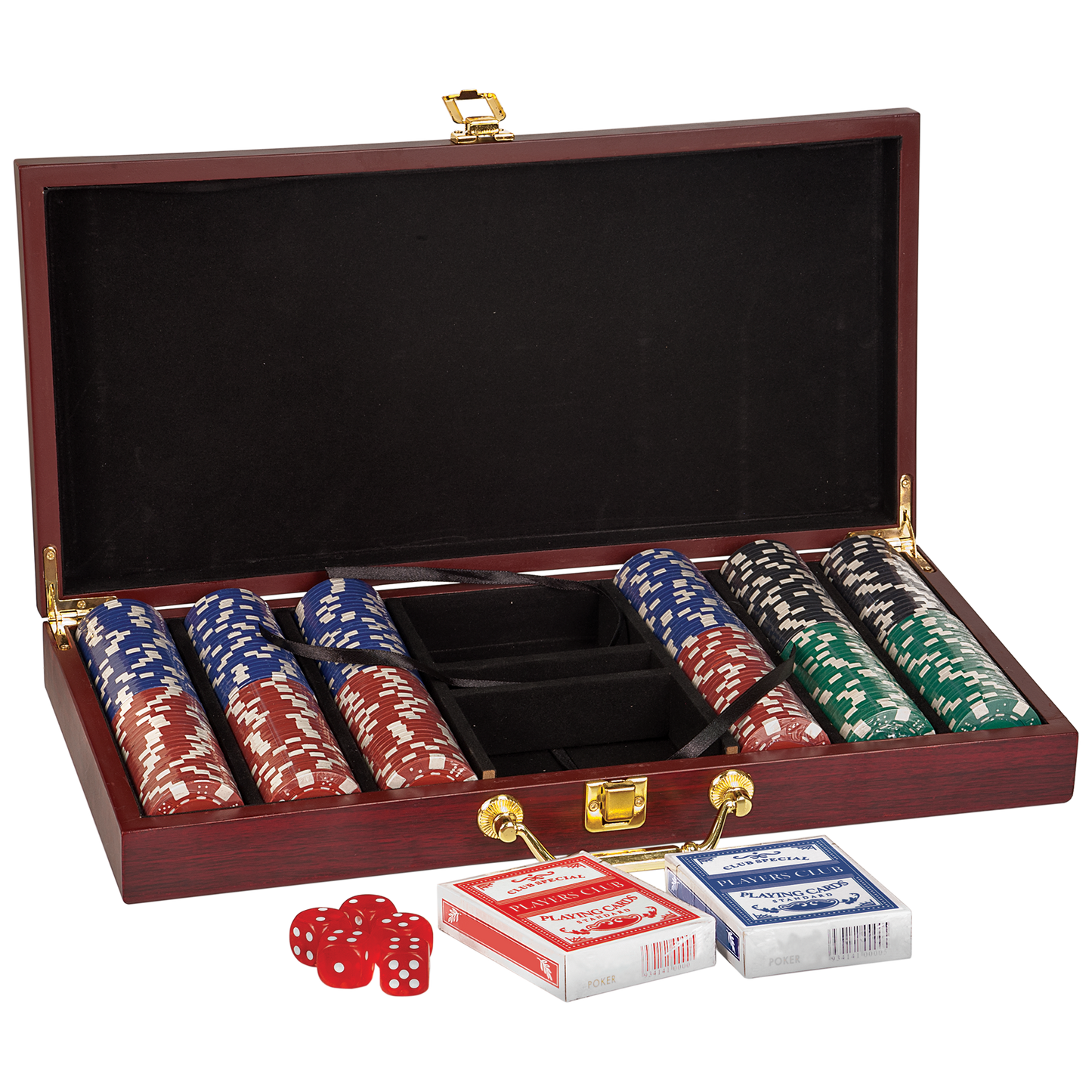 Rosewood Finish 300 Chip Poker Set