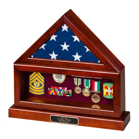 Flag Case/Shadow Box Combo with base for Retirement flag