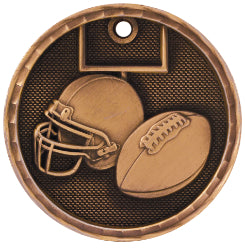 2" 3D Football Medal