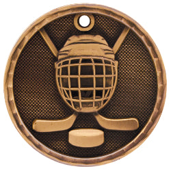 2" 3D Hockey Medal