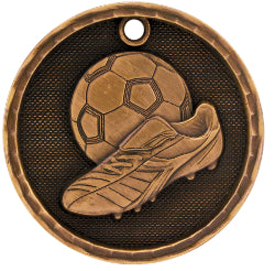2" 3D Soccer Medal
