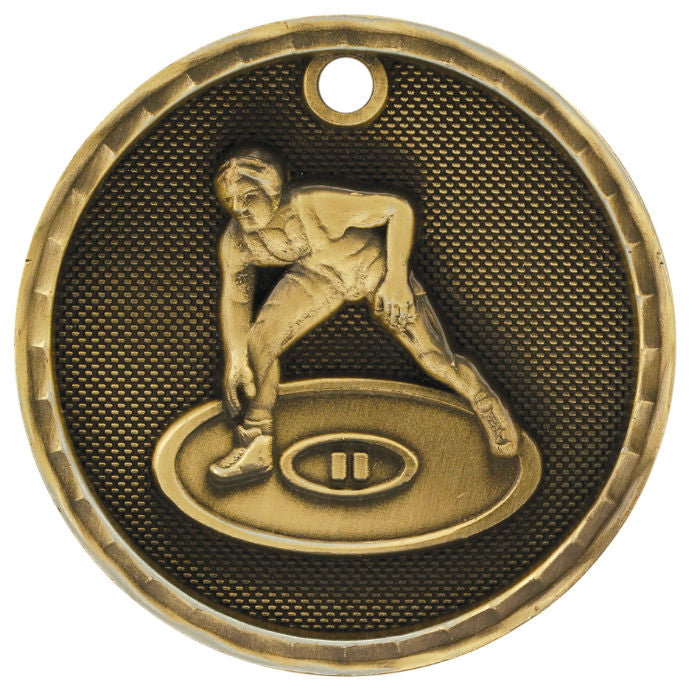 2" 3D Wrestling Medal
