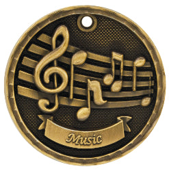 2" 3D Music Medal