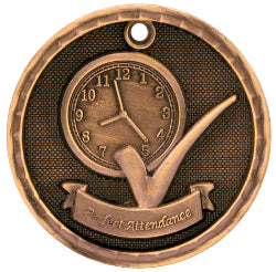 2" 3D Perfect Attendance Medal