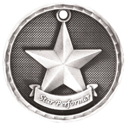 2" 3D Star Performer Medal