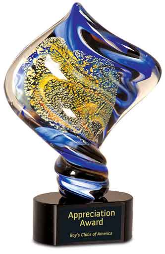 11" Diamond Twist Art Glass 