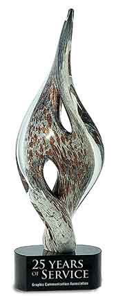 15" Spire Twist Art Glass 