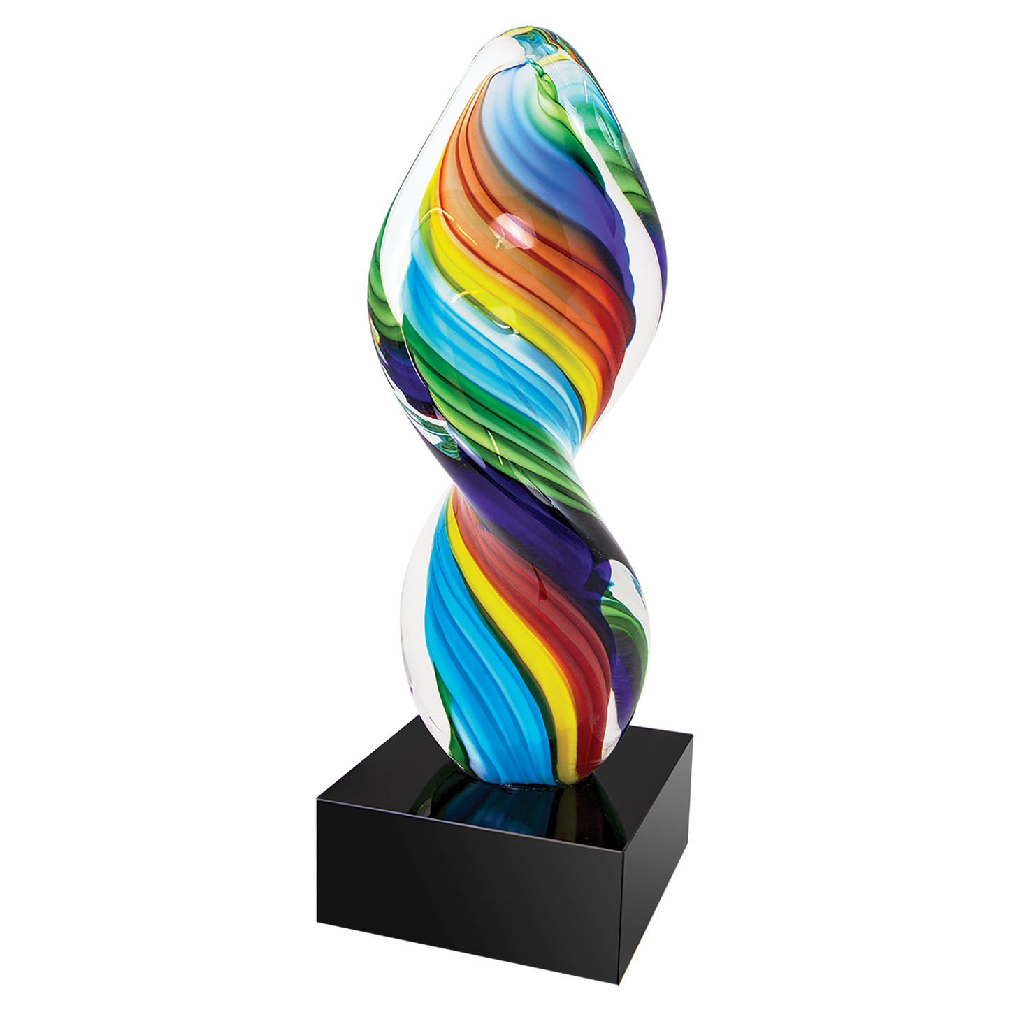 10 1/2" Rainbow Twist Art Glass 