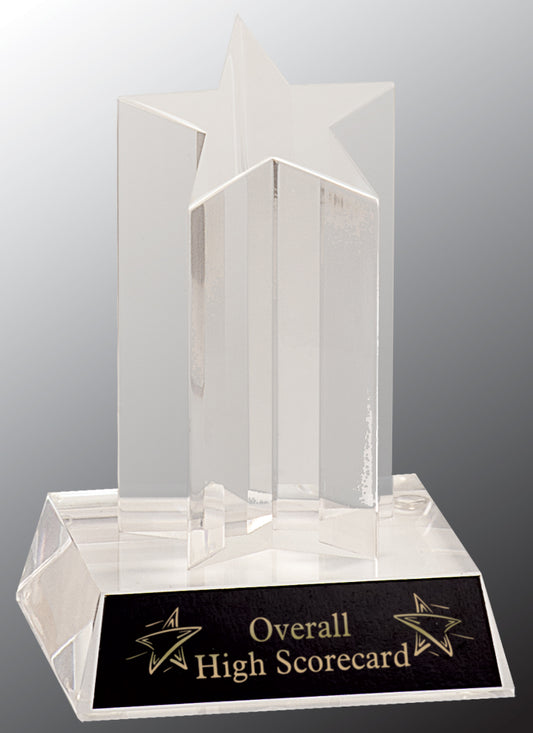 Clear Single Star Column Acrylic with Clear Base