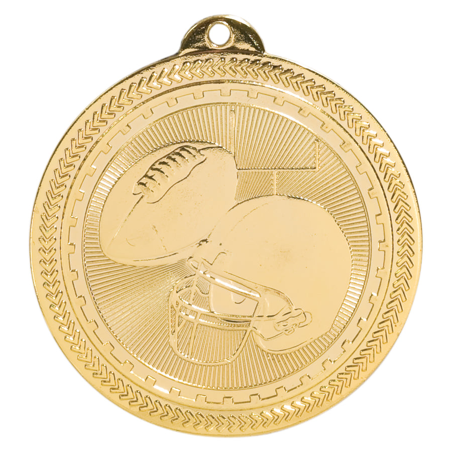 2" Football Laserable BriteLazer Medal