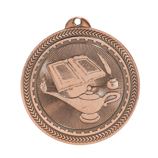 2" Lamp of Knowledge Laserable BriteLazer Medal