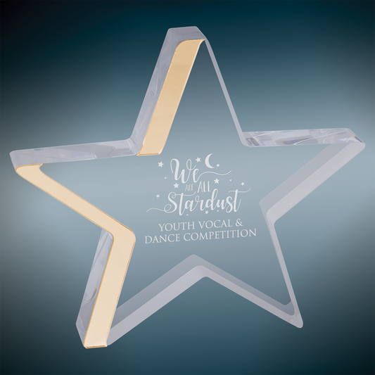 Star Acrylic with Gold Edge