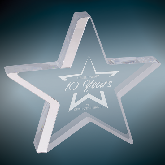 Star Acrylic with Silver Edge