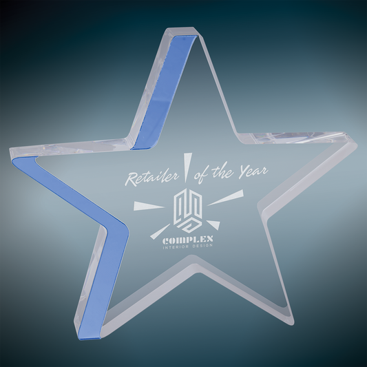 Star Acrylic with Blue Edge