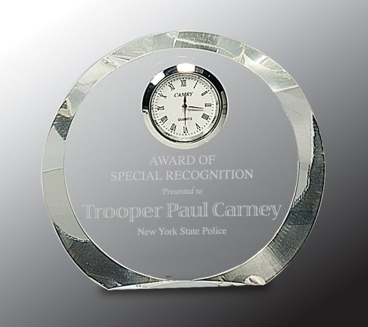 Clear Crystal Round with Clock