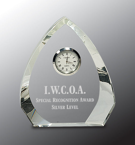 Clear Crystal Arch with Clock