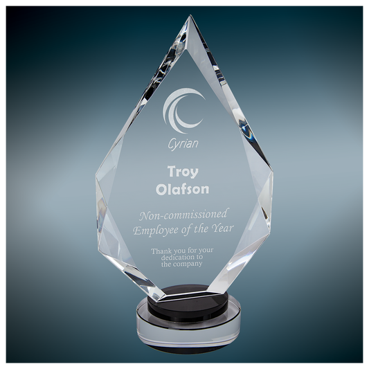Diamond Crystal on Black & Clear Round Base
