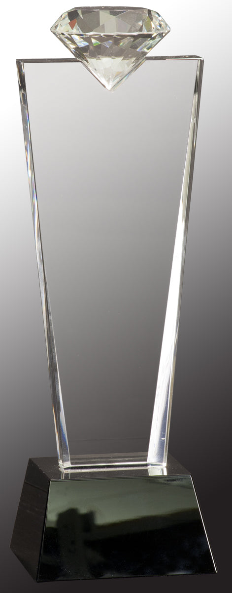 Crystal Diamond Top Award on Black Pedestal Base