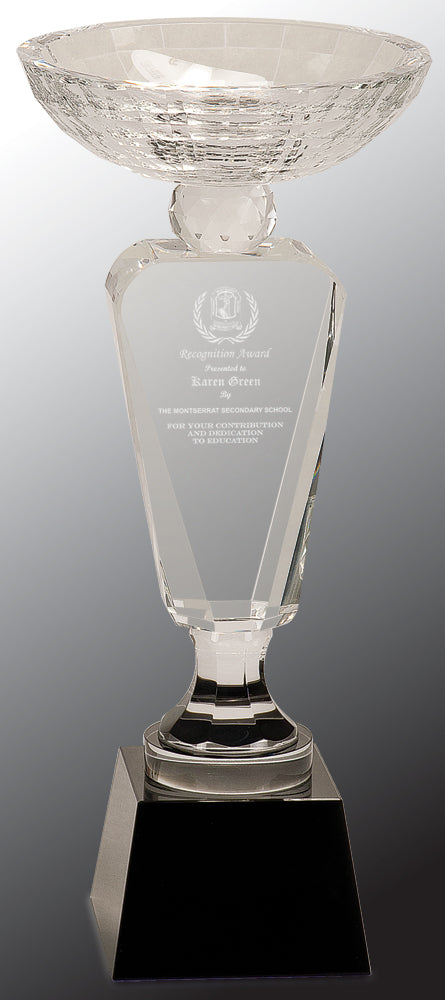 Clear Crystal Cup with Black Pedestal Base