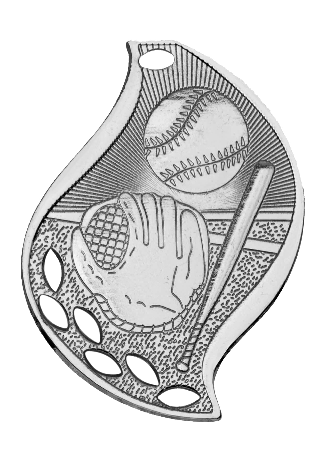 2 1/4" Baseball/Softball Laserable Flame Medal