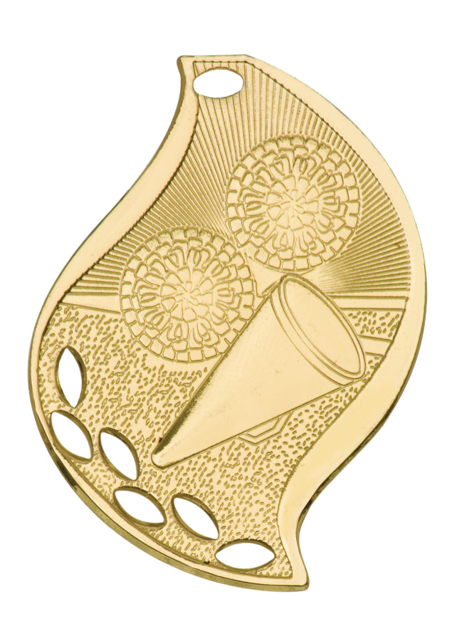 2 1/4" Cheer Laserable Flame Medal
