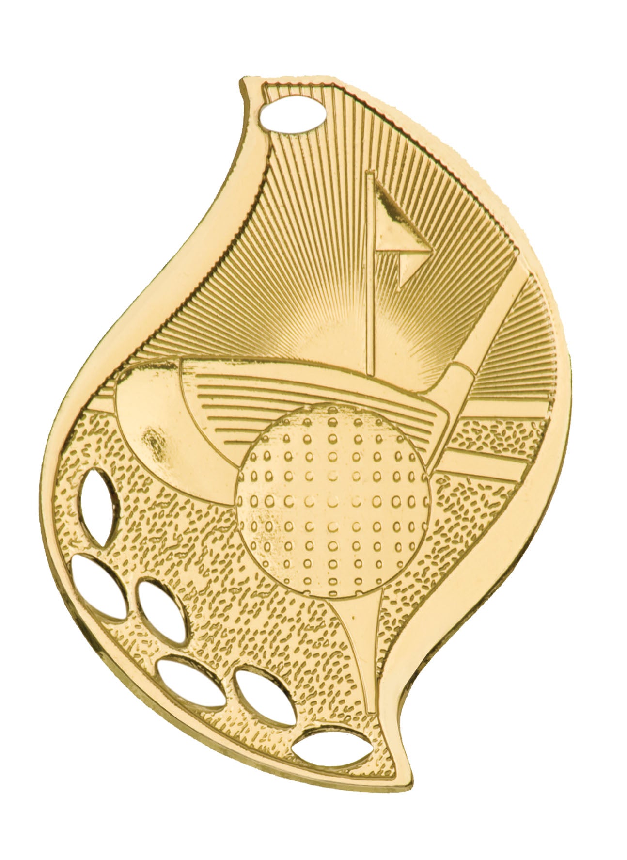 2 1/4" Golf Laserable Flame Medal