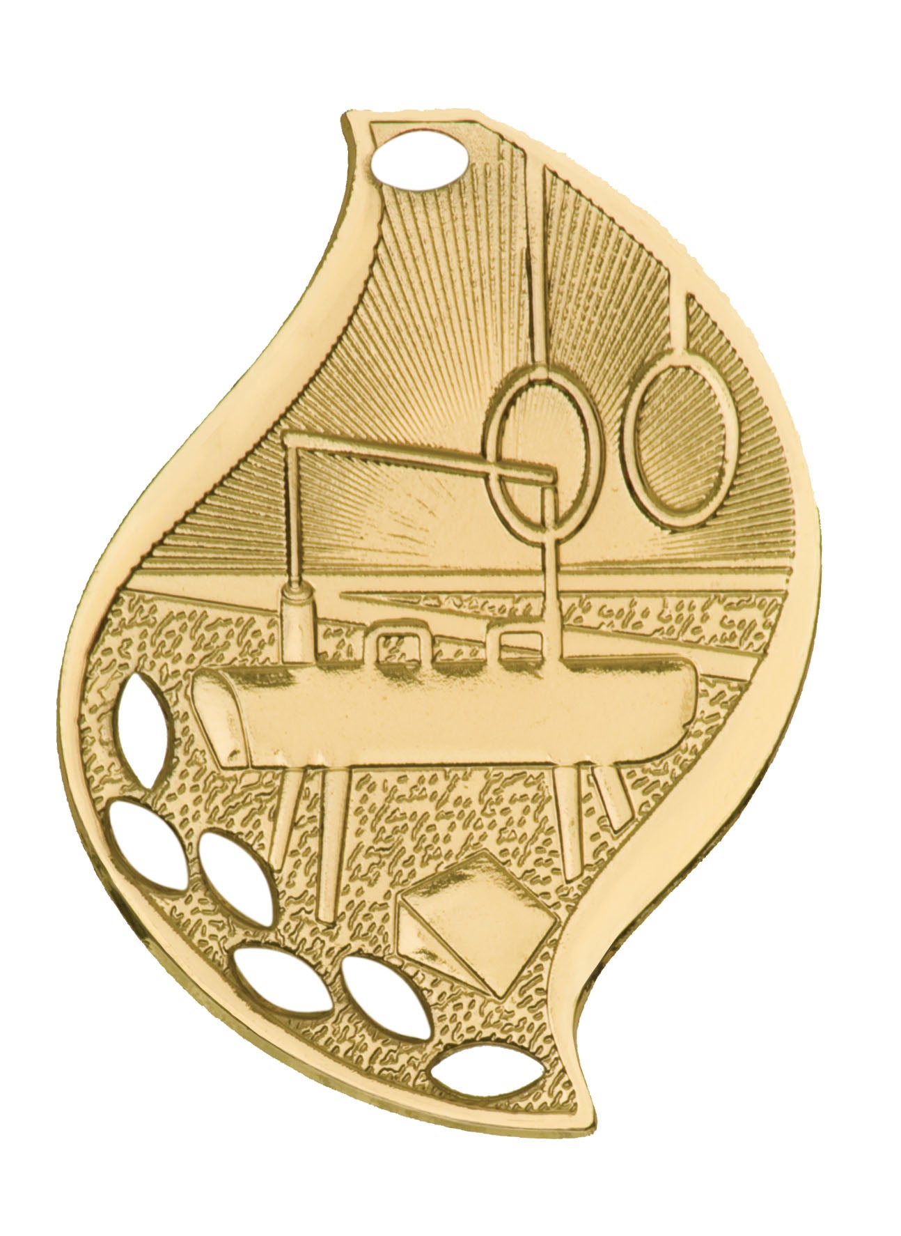 2 1/4" Gymnastics Laserable Flame Medal