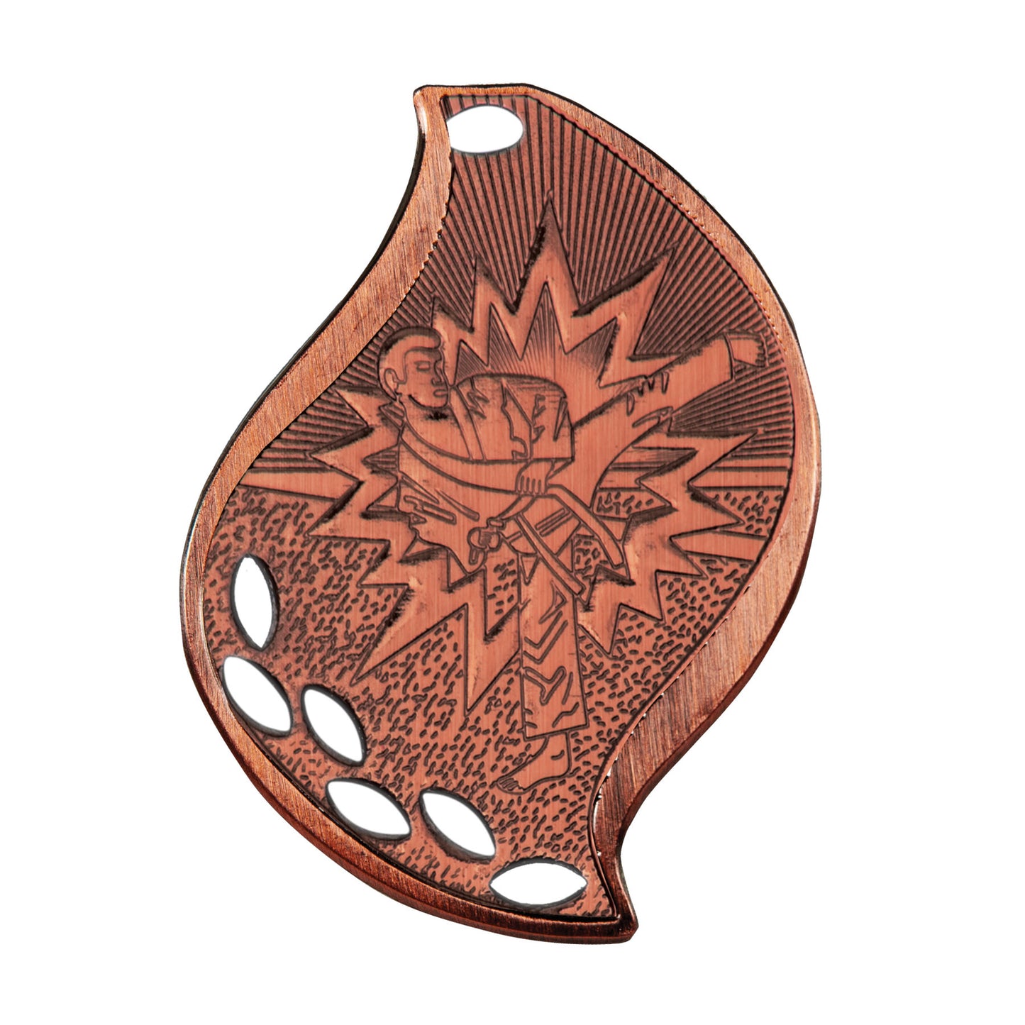 2 1/4" Martial Arts Laserable Flame Medal