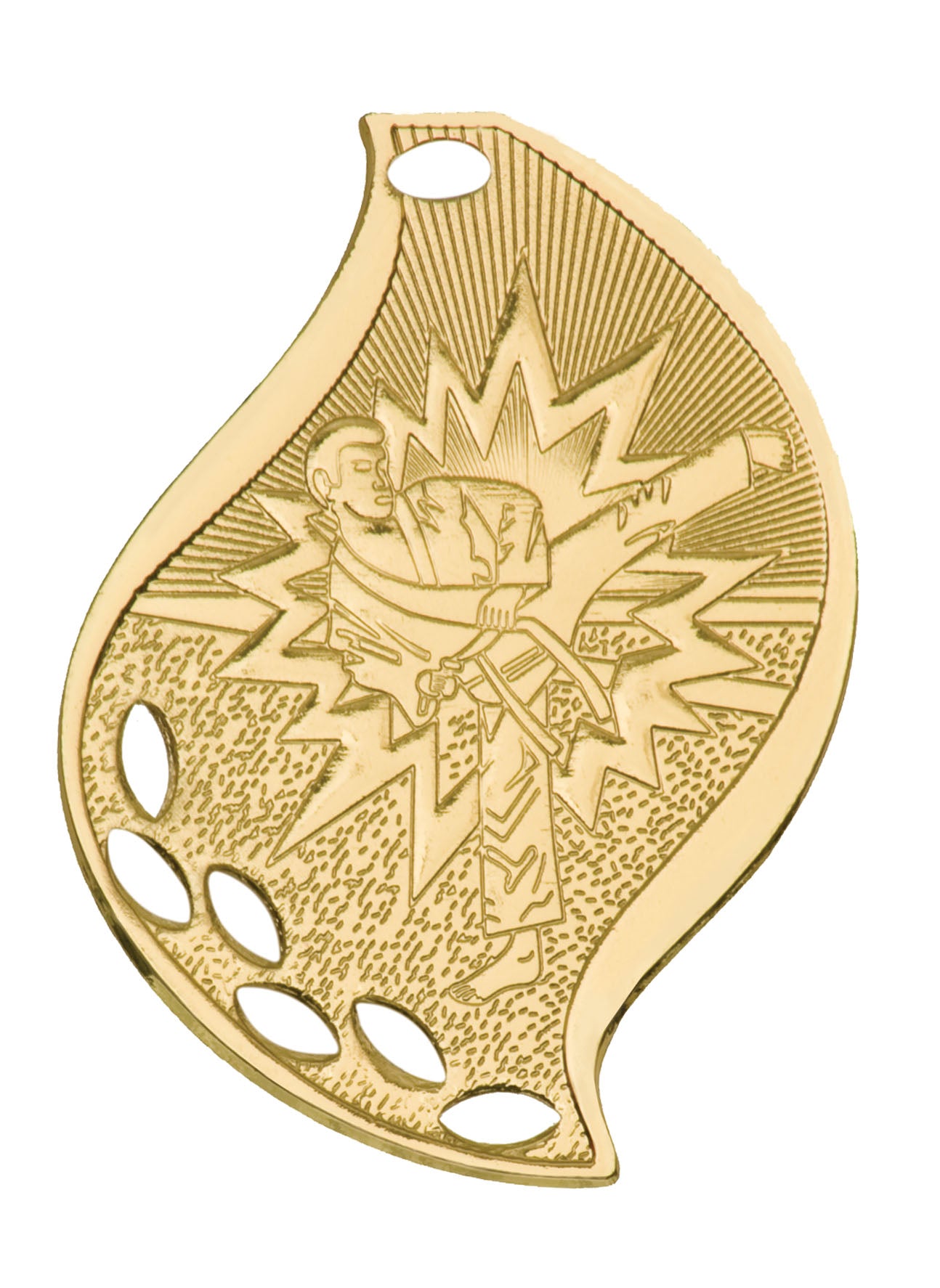 2 1/4" Martial Arts Laserable Flame Medal